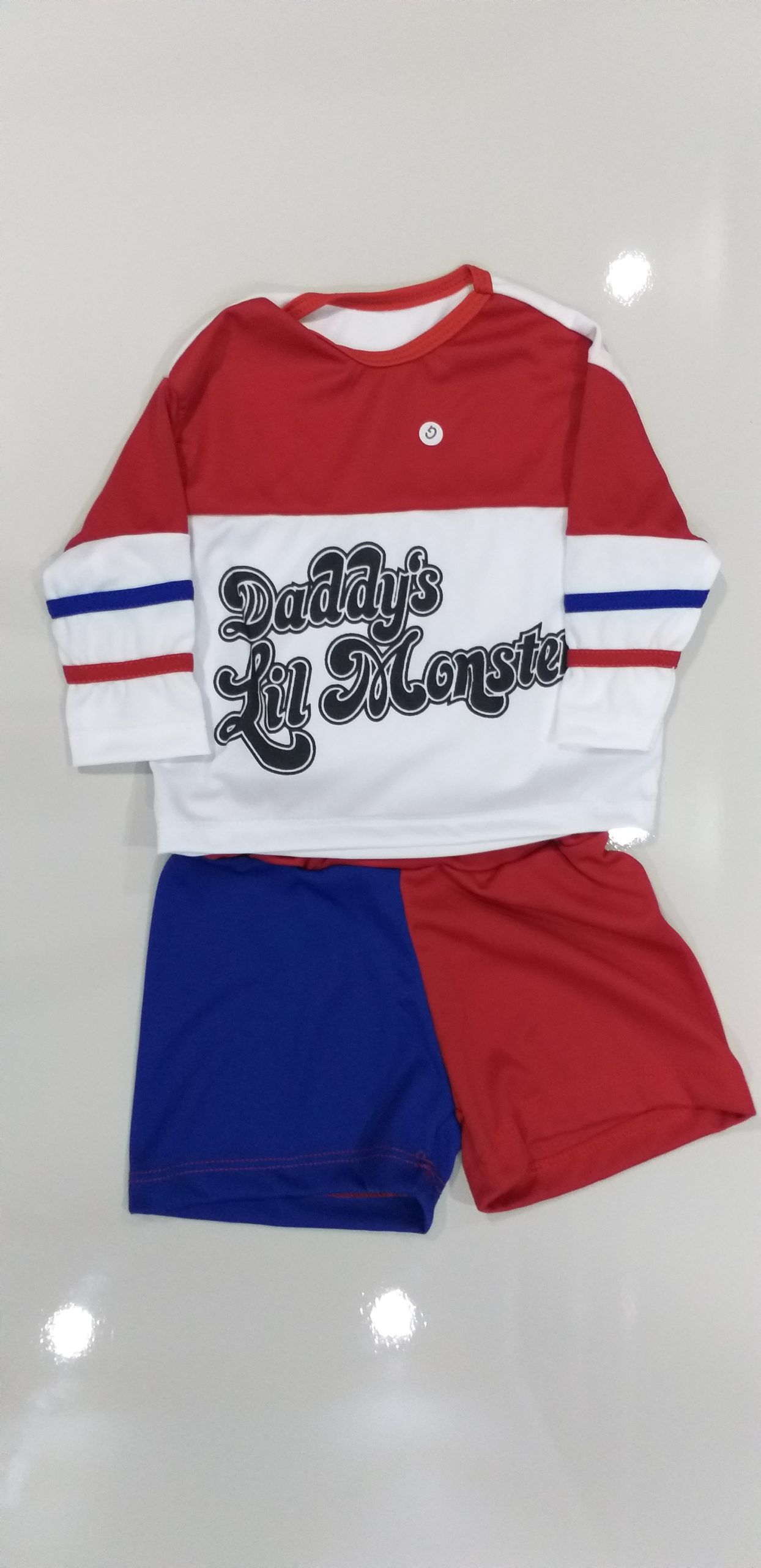 Roupa Da Arlequina Original Fantasia Com Regata E Saia