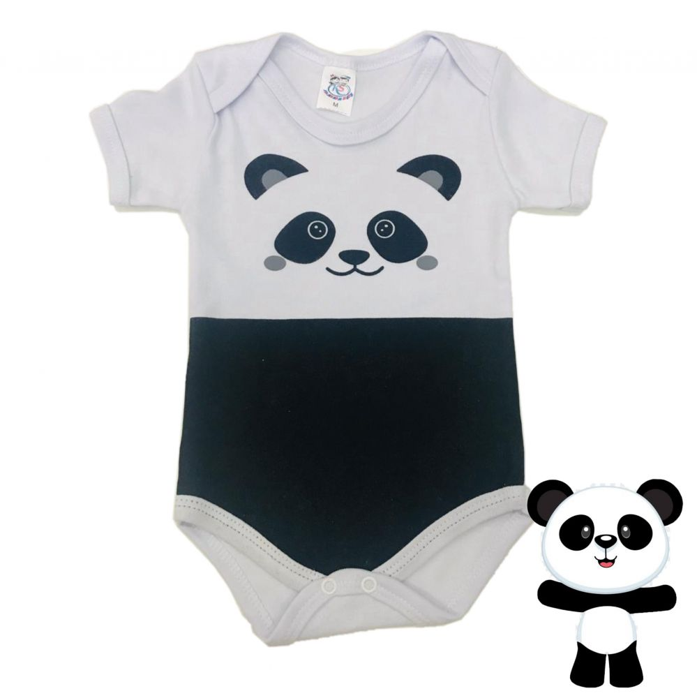 Body Roupa de Bebê Divertido Desenho Panda Aniversário